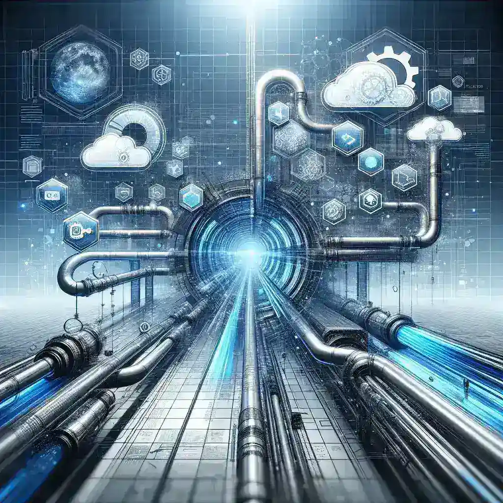 "Infografía sobre soluciones avanzadas para automatizar pipelines CI/CD en 2024, ilustrando procesos clave y herramientas efectivas para optimizar el desarrollo de software."