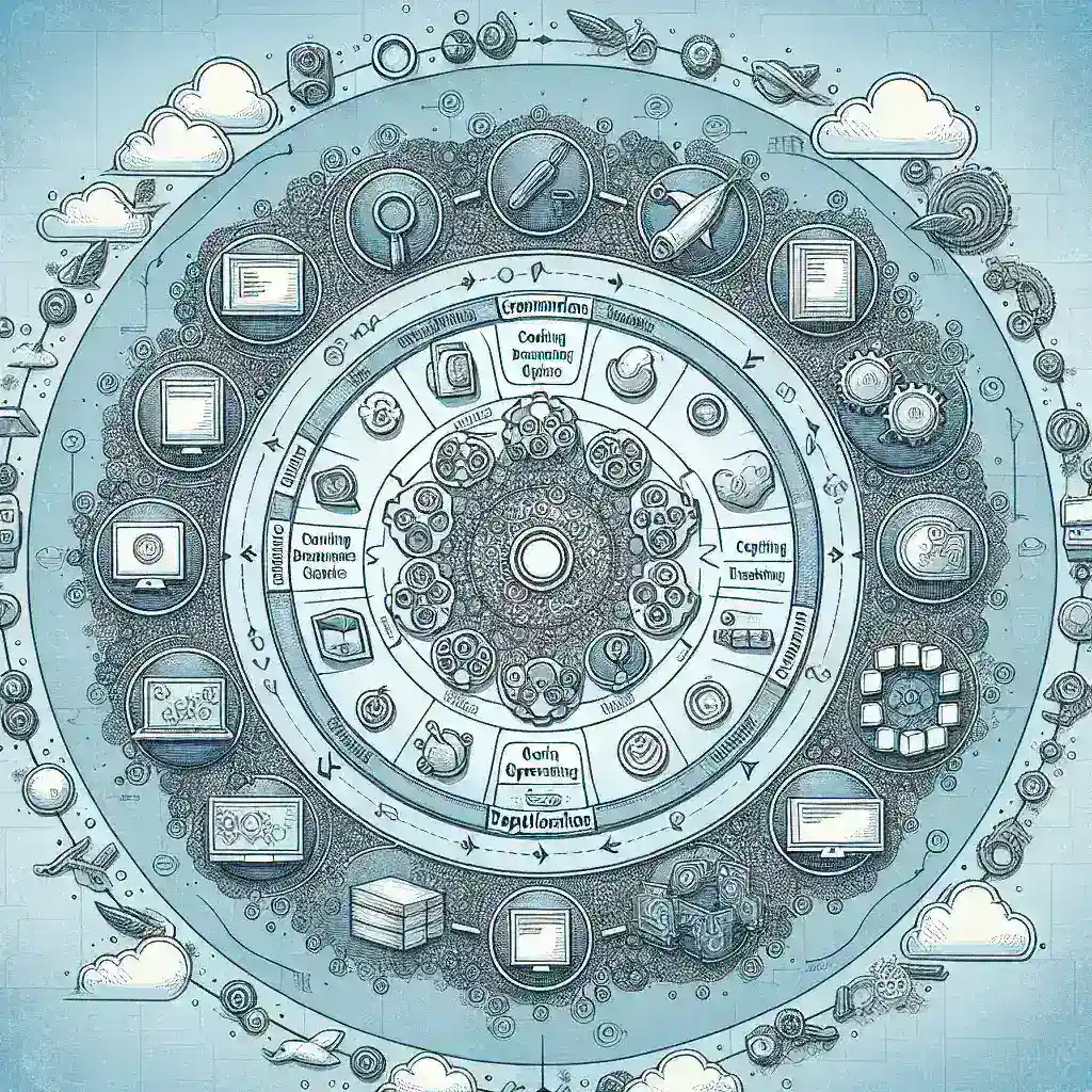 "Gráfico ilustrativo que muestra el ciclo de despliegue en DevOps, destacando soluciones para mejorar la visibilidad completa del proceso, como monitoreo, automatización y colaboración en tiempo real."