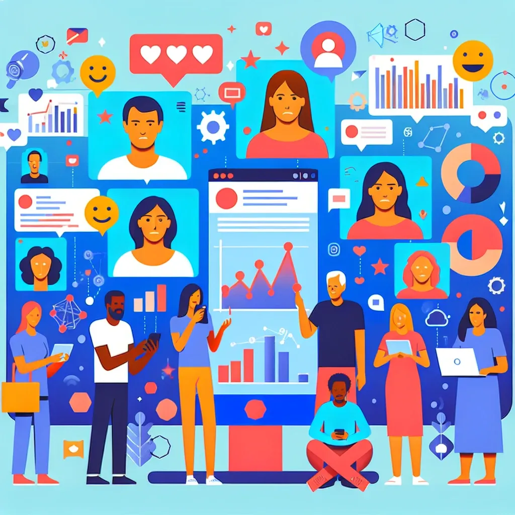 "Visual representation of sentiment analysis systems for user experience evaluation, highlighting data visualization tools and analytics software."